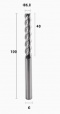 Фреза по металлу AL D6.0*40*D6*100*3T SHARK