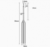 Фреза концевая по металлу AL D1.5*3H*20NL*4D*50L*2T с обниженной шейкой 60° (для рёберной обработки)